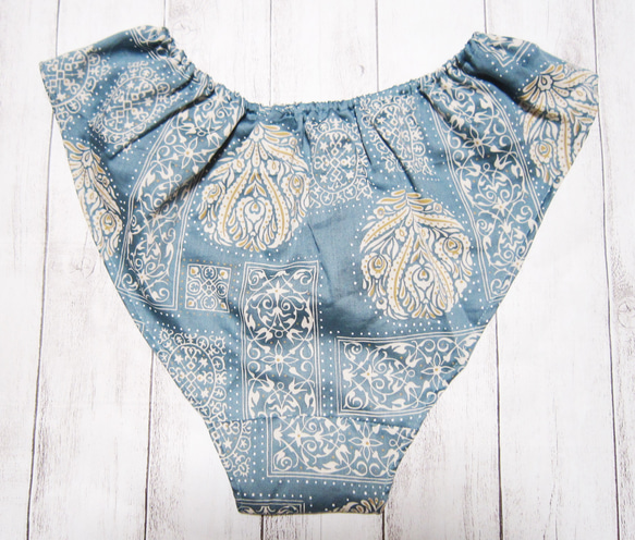 綿ローンのリラックスショーツ・デザイン柄・ブルーグリーン☆M～Lサイズ☆ふんティー・ふんどしパンツ 3枚目の画像