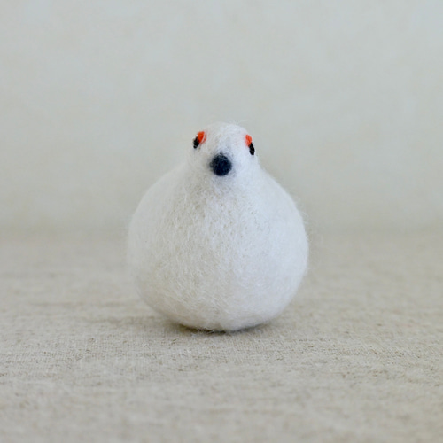 羊毛フェルトのオブジェ 雷鳥（ライチョウ） 羊毛フェルト