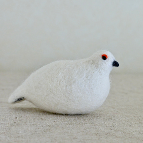 【確認用】鴉の子✽羊毛フェルト 羊毛フェルトのオブジェ 雷鳥（ライチョウ） 羊毛フェルト ひつじ草