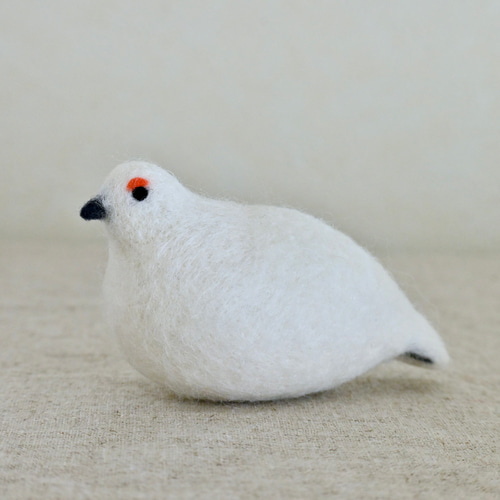 羊毛フェルトのオブジェ 雷鳥（ライチョウ） 羊毛フェルト