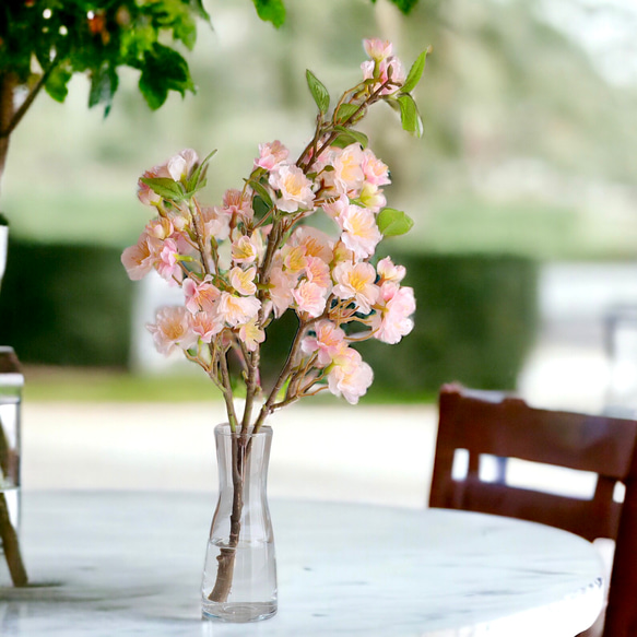《ずっと咲いてる》ヤマザクラ（山桜）花瓶アレンジ40cm/アーティフィシャルフラワー（造花）無料ギフトラッピング 1枚目の画像