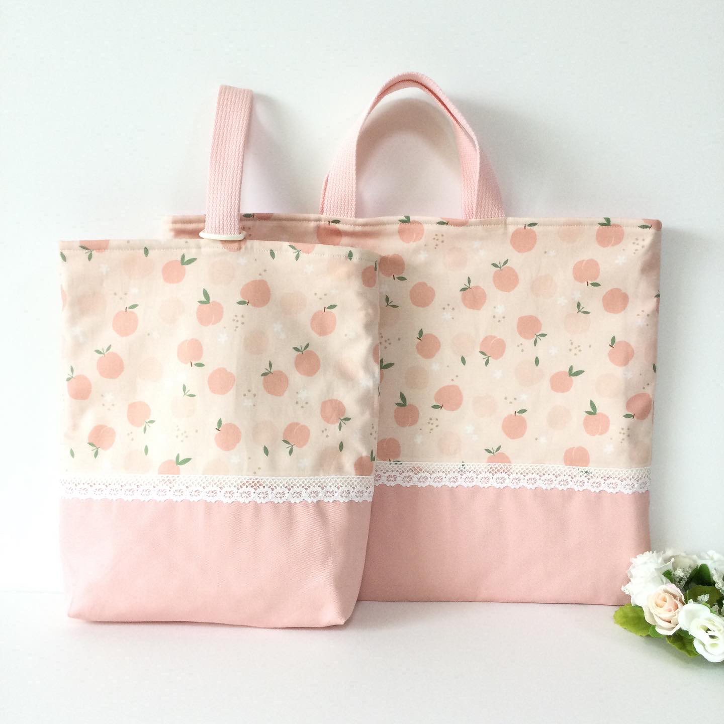 ♪New♪♡フルーツバスケット★ピーチブラッサム★通園通学２点セット♡  ～デコレクションズ〜
