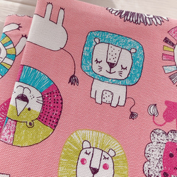 【B6サイズ・四六判】ピンク　可愛いライオン柄  手帳カバー　ノートカバー　ブックカバー 6枚目の画像