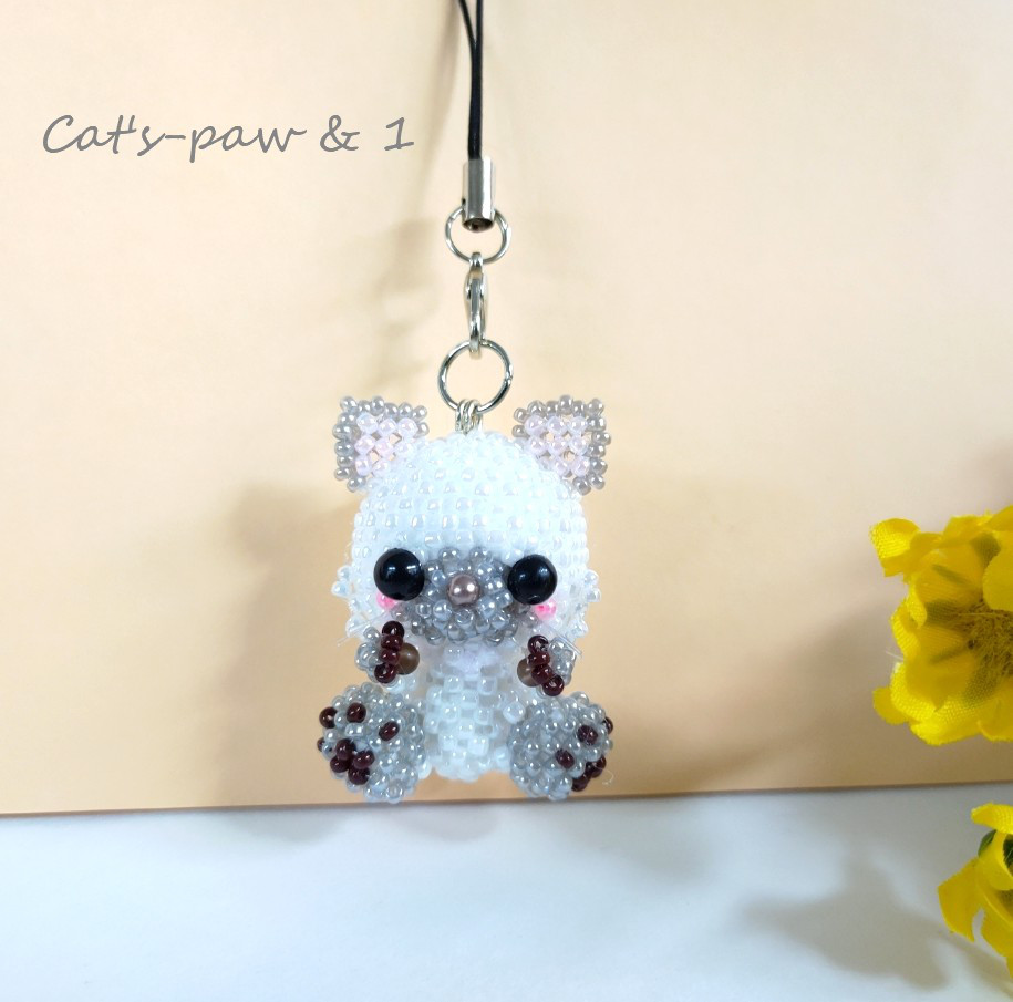 オリジナル アクリルキーホルダー 小 チェックデザイン シャム猫