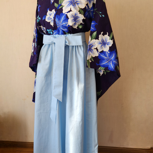 袴風ゆかた＊＊ゆり＊＊ 浴衣 swimakiko 通販 17169697｜Creema