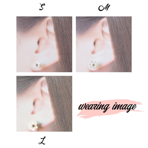 ユリ 2way セカンドピアス 純チタン 太軸 【□8-6】 金属