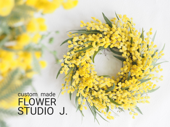 MIMOSA & Eucalyptus Wreath 1枚目の画像