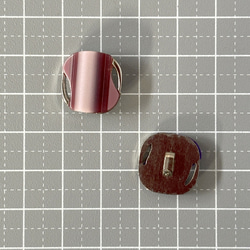 レトロ ボタン スクエア くすみピンク ブルーパープル 赤茶 ベージュ 16mm 7個セット ck-040 3枚目の画像