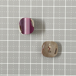 レトロ ボタン スクエア くすみピンク ピンクパープル 赤茶 グレー ベージュ 14mm 8個セット ck-046 3枚目の画像