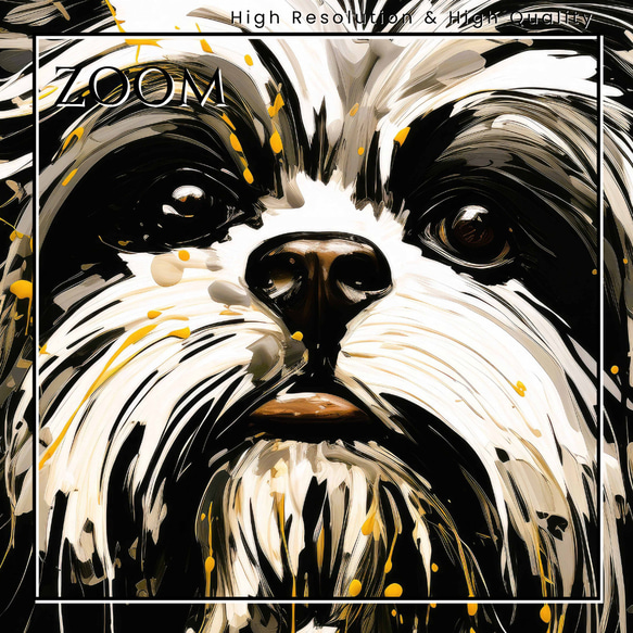 【幸運のシーズー犬 No.2】風水画 アートポスター 犬の絵 犬の絵画 犬のイラスト 3枚目の画像