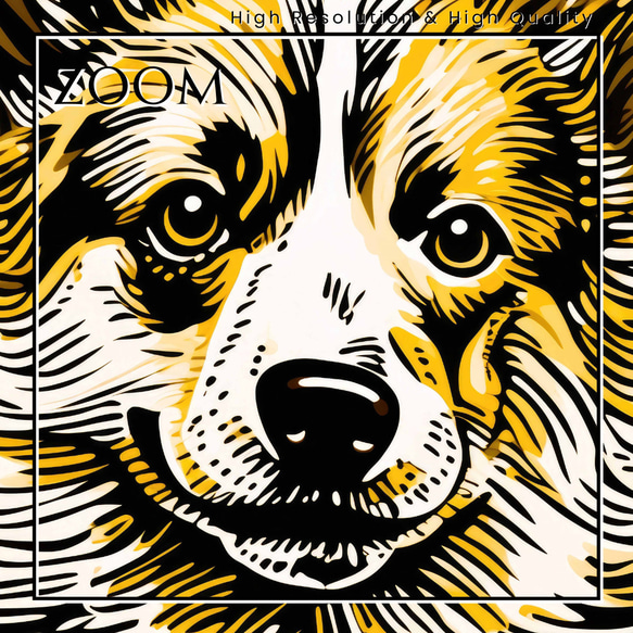 【幸運のウェルシュコーギー犬 No.1】風水画 アートポスター 犬の絵 犬の絵画 犬のイラスト 3枚目の画像