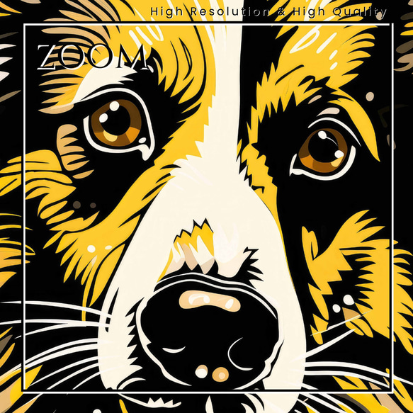 【幸運のウェルシュコーギー犬 No.2】風水画 アートポスター 犬の絵 犬の絵画 犬のイラスト 3枚目の画像