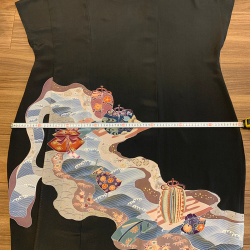 留袖ワンピース4L/125 作家物/手描き正絹Y作