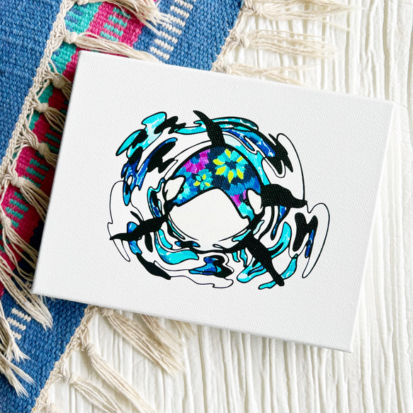 アートパネル】chi- -ｼｬﾁ- 【切り絵×ちぎり絵】夏 シャチ おしゃれ