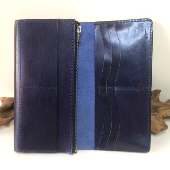 【ルガトショルダー】２つ折りロング財布（ネイビー） 2枚目の画像