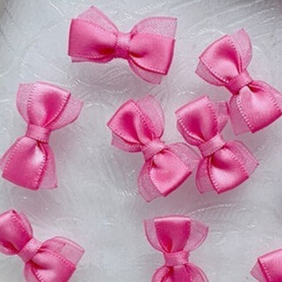 最後オーガンジー17ビッグリボンクリップオーガンジーサテン2重生地夢