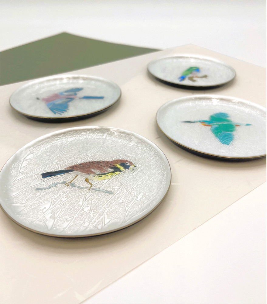 安藤七寶店　花柄陶器小物入れ 直径約10cm 安藤七寶店 花柄陶器小物入れ 直径約10cm 安藤七寶店