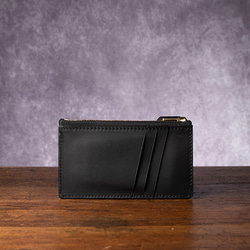 フラグメントケース new folder（1）【イタリアンレザー】 ミニ財布 コンパクト財布 本革 キャメル ブラック 3枚目の画像