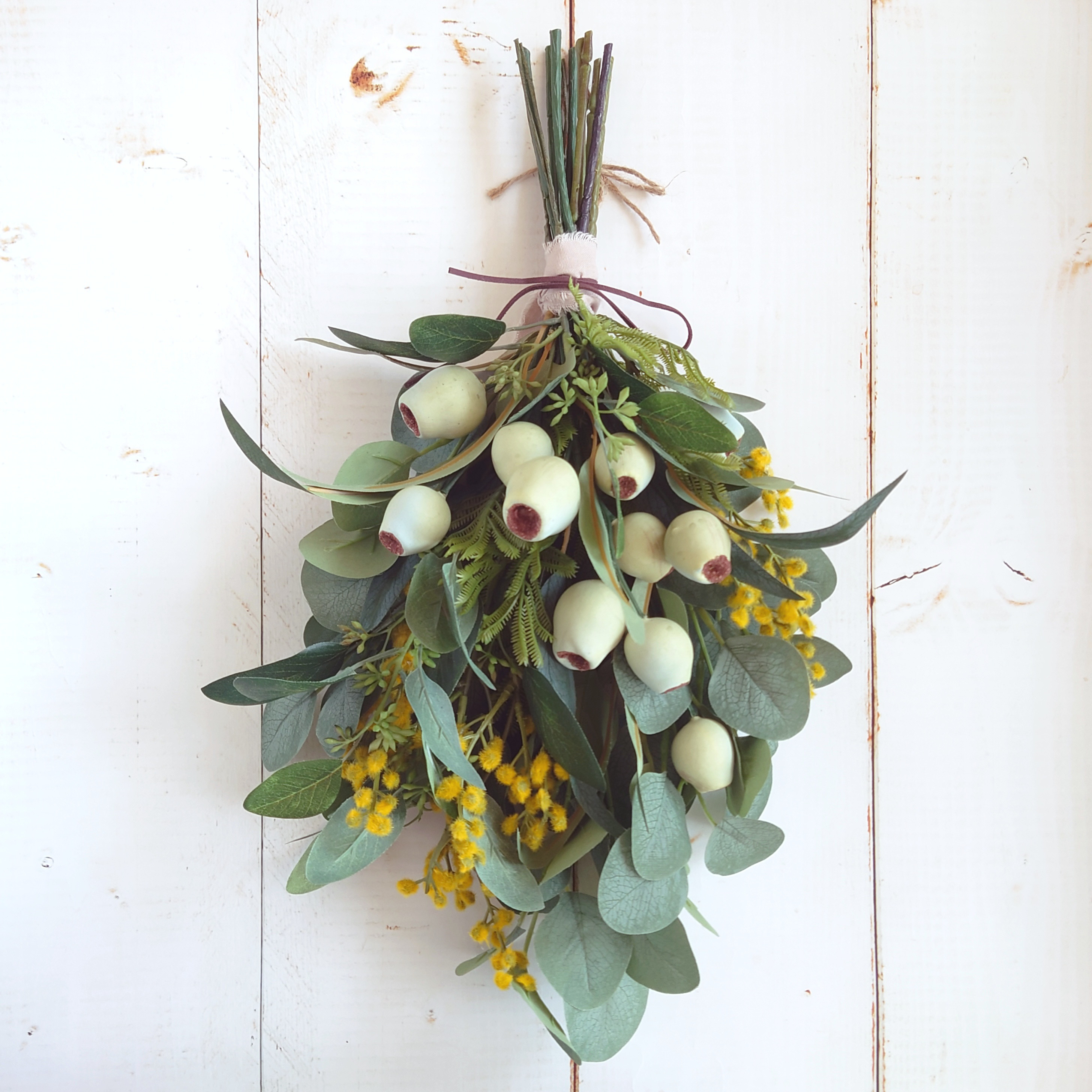 【復刻】ユーカリとミモザの大人グリーンスワッグ 5,200円