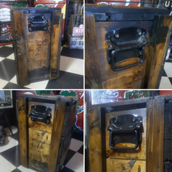 アメリカンヴィンテージ  木箱 キャビネットテーブル  作業台 サイドテーブル  #ガレージテーブル  #ツールボックス 6枚目の画像