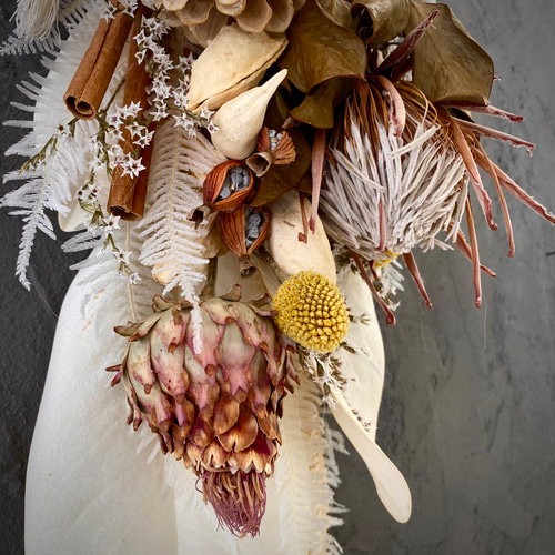 ☆creema限定 流木ドライフラワータペストリー(ロング) NO.22