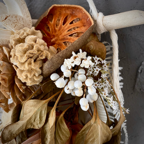 ☆creema限定 流木ドライフラワータペストリー(ロング) NO.22