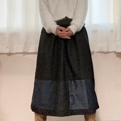 着物リメイク ロングスカート 1枚目の画像