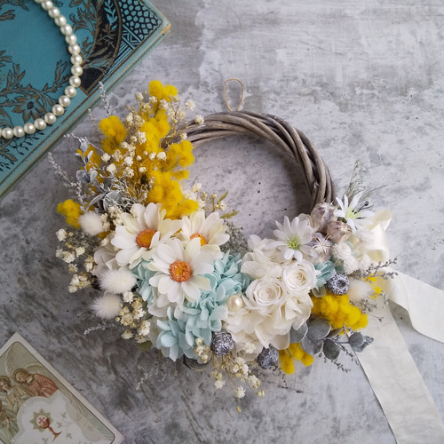 受注制作 ミモザのナチュラルキュートリース⑤