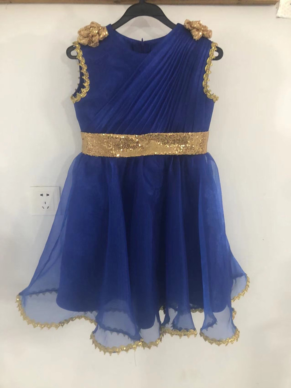 ネイビー カラードレス ミニワンピース サッシュベルト ソフトチュール  