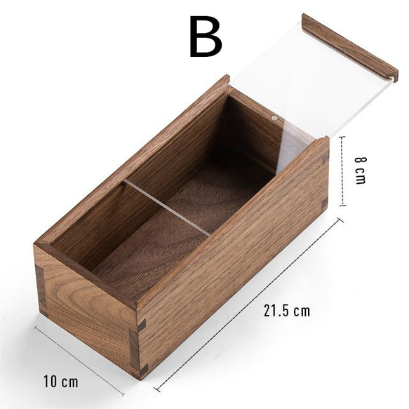 簡約設計木質配件收納胡桃木木製展示櫃壓克力盒人物盒 第7張的照片
