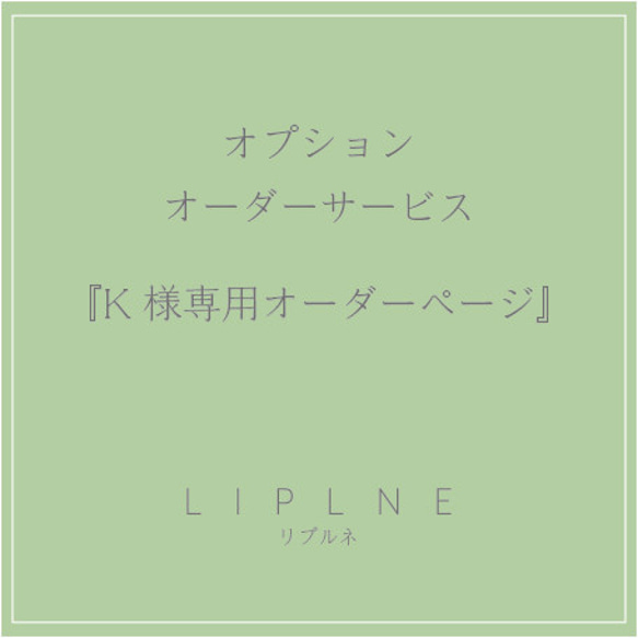 オプションオーダーサービス『K様専用オーダーページ』 1枚目の画像