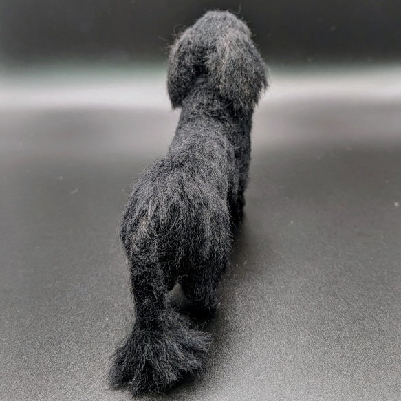 【黒い美犬】ダックス 羊毛フェルト犬 真っ黒 ソリッド  プレゼント ペットロス 4枚目の画像