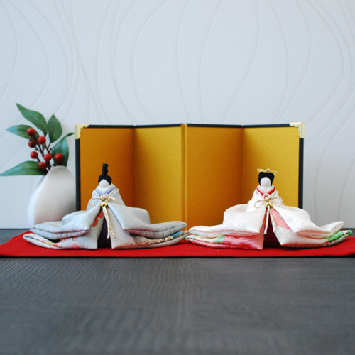大人の雛人形 正絹古布使用の一点物 ひな祭りのインテリアを華やかに