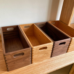 天然木盒橡木木盒 A4 收納尺寸木盒古董收納廚房 第1張的照片