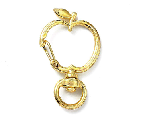 5個セット／【ゴールド】金の林檎ナスカン・回転カン・りんご型