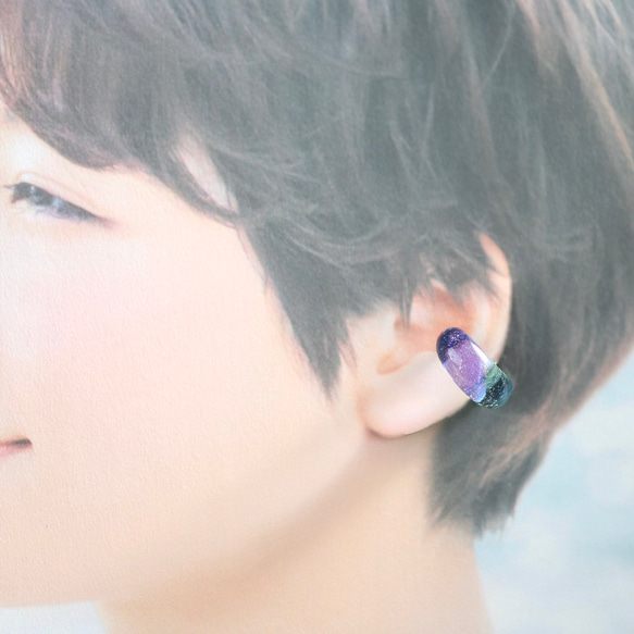 星空と海の波動玉®（Ear cuff）【現品一点物・特別価格】13 8枚目の画像