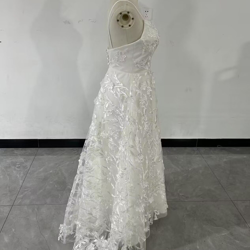 パーティードレス レース キャミソール くるみボタン ファスナー  