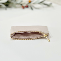 ポケットティッシュケース ❇︎ ポーチ付き　/ インド刺繍リボン　   ピンクベージュ× ピンクグレー 2枚目の画像