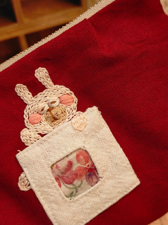 14cmファスナー】おふとんおねんねどうぶつさんポーチ ポーチ 刺繍
