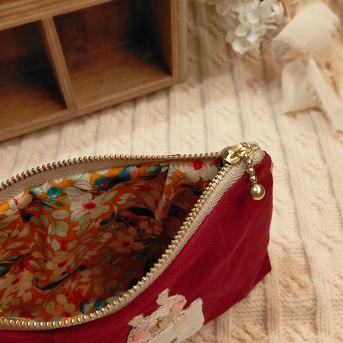 14cmファスナー】おふとんおねんねどうぶつさんポーチ ポーチ 刺繍