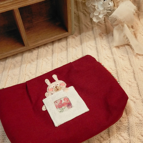 14cmファスナー】おふとんおねんねどうぶつさんポーチ ポーチ 刺繍