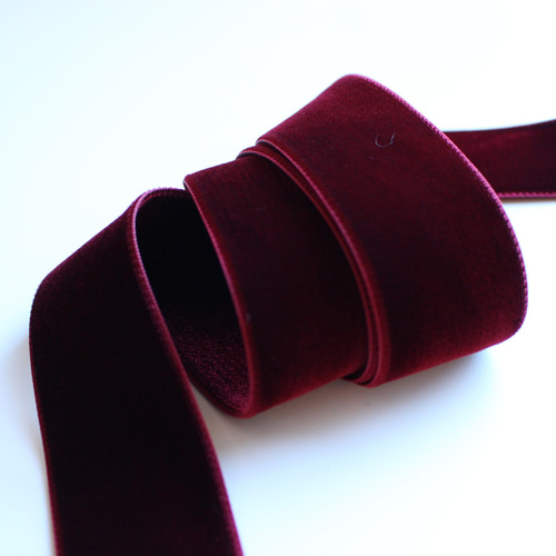 tanakadaisuke ベロアリボン　レッド crystal silver tip velvet long ribbon Red – tanakadaisuke