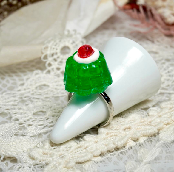 訳あり☆おもちゃメロンゼリーの指輪/フリーサイズ 指輪・リング cafe
