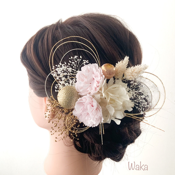 【桜×水引アレンジ】卒業式・結婚式・振袖・袴・ヘアアクセサリー・ヘッドパーツ/073 1枚目の画像