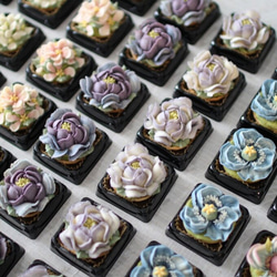 (風呂敷ラッピング)あんフラワークッキー15個入り お歳暮 食べられるお花！あんこのお花！ 6枚目の画像