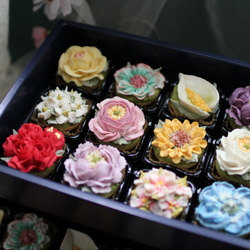 (風呂敷ラッピング)あんフラワークッキー15個入り お歳暮 食べられるお花！あんこのお花！ 10枚目の画像