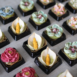 (風呂敷ラッピング)あんフラワークッキー15個入り お歳暮 食べられるお花！あんこのお花！ 7枚目の画像