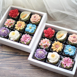 (風呂敷ラッピング)あんフラワークッキー9個入り お歳暮 食べられるお花！あんこのお花！ 和菓子 9枚目の画像