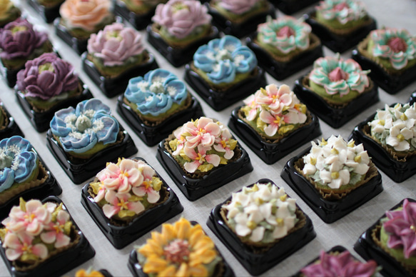 (風呂敷ラッピング)あんフラワークッキー9個入り お歳暮 食べられるお花！あんこのお花！ 和菓子 8枚目の画像