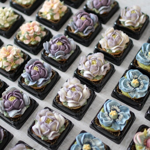 (風呂敷ラッピング)あんフラワークッキー9個入り お歳暮 食べられるお花！あんこのお花！ 和菓子 5枚目の画像